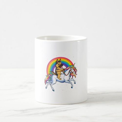 German Shepherd Unicorn Women Space Galaxy Rainbow Coffee Mug