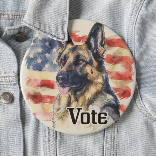 German Shepherd US Elections Vote for a Change Button