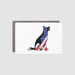 German Shepherd Usa Flag Patriotic Dog Car Magnet
