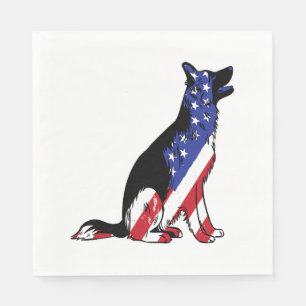 German Shepherd Usa Flag Patriotic Dog  Napkins