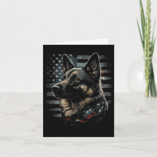 German Shepherd Usa Flag Patriotic Shepherd Card