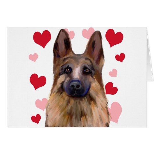 German Shepherd Valentine Cards (Front Horizontal)