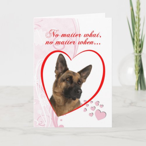 German Shepherd Valentine Holiday Card