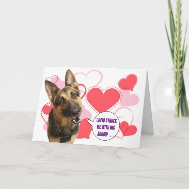 German Shepherd Valentine's Day Card (Front)