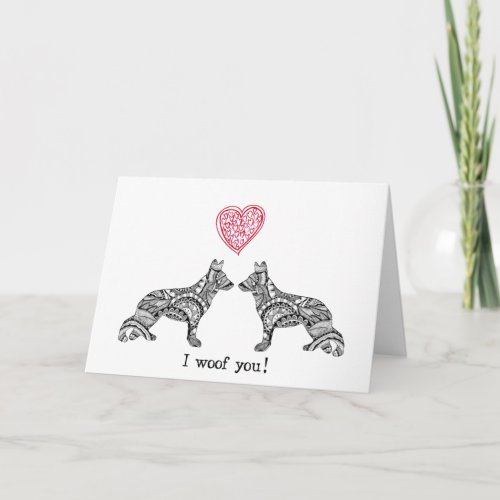 German Shepherd Valentines Day Card