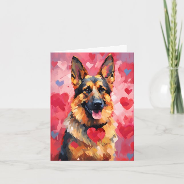 German Shepherd Valentines day Card (Front)
