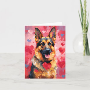 German Shepherd Valentines day Card