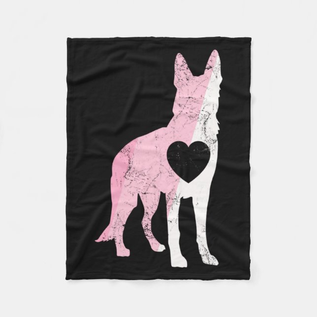 German Shepherd Valentines Day Cud Love Dog _1  Fleece Blanket (Front)