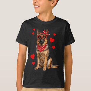 German Shepherd Valentines Day Dog Lover Heart  T-Shirt