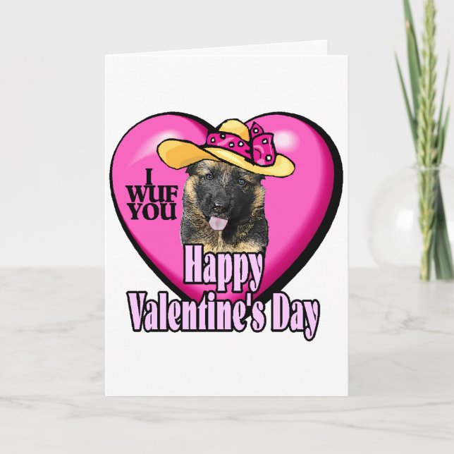 German Shepherd Valentines Day Holiday Card (Front)