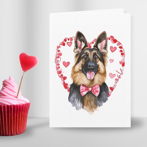 German Shepherd Valentines Day Love Heart Custom Holiday Card