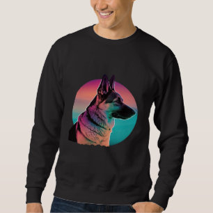 German Shepherd Vaporwave Retrowave Aesthetic Sweatshirt