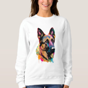 German Shepherd Vibrant and Colorful Sweatshirt