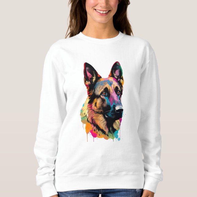 German Shepherd Vibrant and Colorful Sweatshirt (Front)