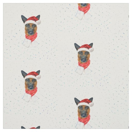 German Shepherd Watercolor, Dog Breeds Christmas Fabric