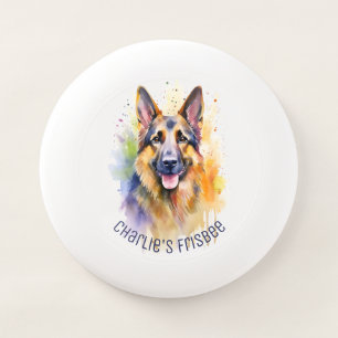 German Shepherd Watercolor Illustration Custom Wham-O Frisbee