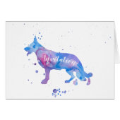 German Shepherd Watercolor Invitations (Front Horizontal)