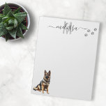 German Shepherd Watercolor Monogram Personalized  Notepad<br><div class="desc">This design may be personalized in the area provided by changing the photo and/or text. Or it can be customized by clicking Personalize this Template and then choosing the click to customize further option and delete or change the color of the background, add text, change the text color or style,...</div>
