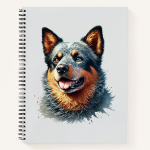 German Shepherd Watercolor Portrait Notebook