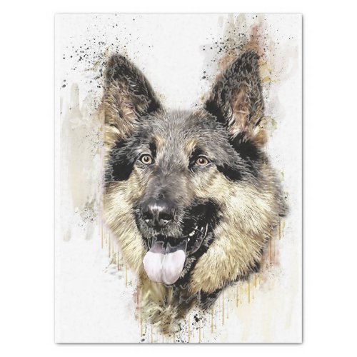 German Shepherd Watercolor Tissue Paper