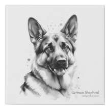 German Shepherd Watercolour
