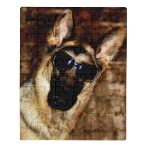 German Shepherd Wearing Sunglasses Photo Jigsaw Puzzle