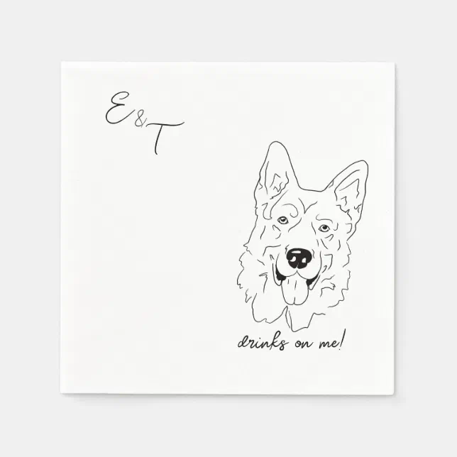 German Shepherd Wedding Cocktail Napkins Zazzle