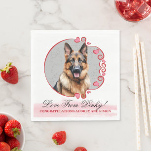 German Shepherd Wedding Napkins with Dogs Photo