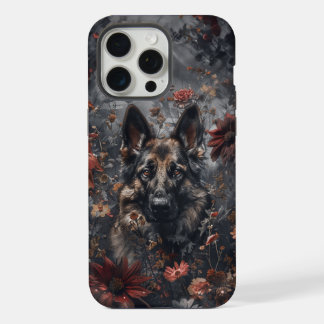 German Shepherd & Wildflowers iPhone 15 Pro Max Case