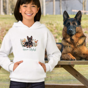 German Shepherd Wildflowers Kids Sweatshirt