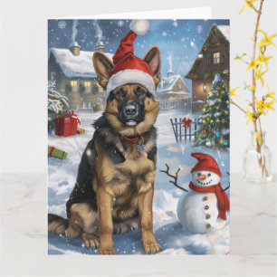 German Shepherd Winter Wonderland Christmas Joy Card