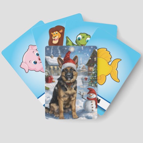 German Shepherd Winter Wonderland Christmas Joy Matching Game Cards