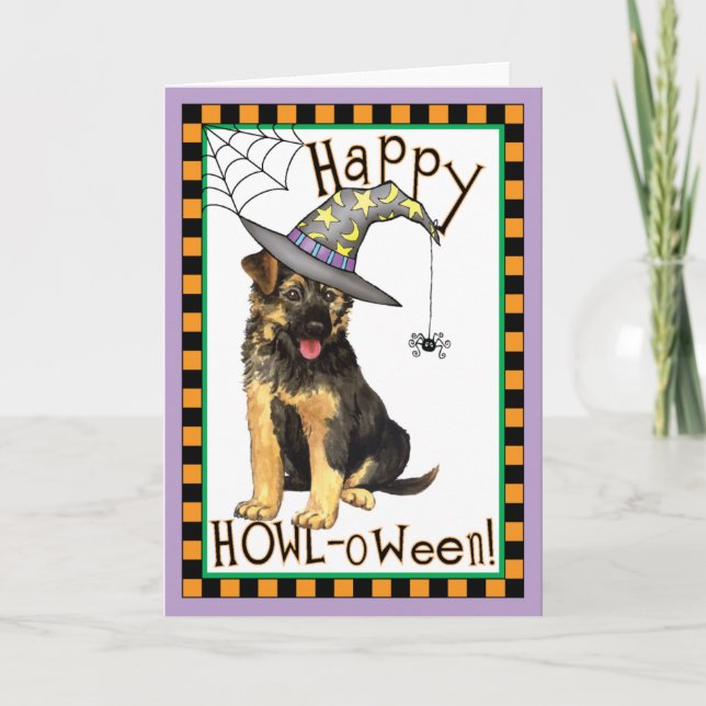 German Shepherd Witch Card (Front)