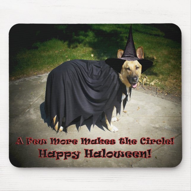 German Shepherd Witch Dog Mouse Pad (Front)