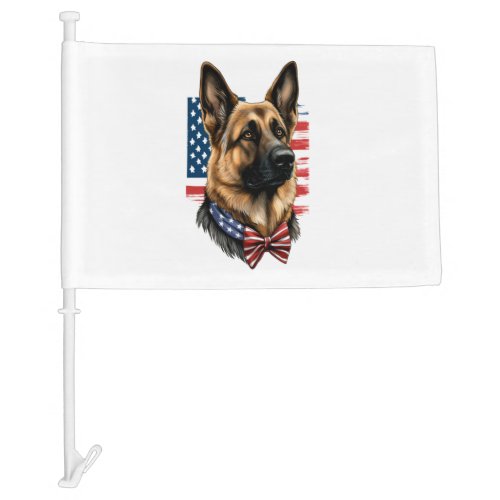 German Shepherd with American Flag 