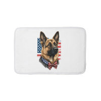 German Shepherd with American Flag 