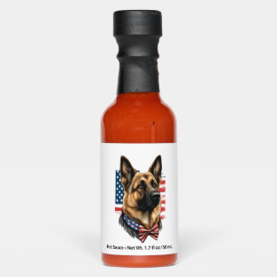 German Shepherd with American Flag  Hot Sauces
