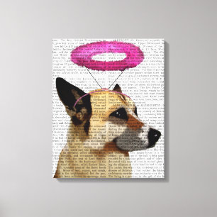 German Shepherd With Pink Halo Canvas Print