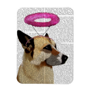 German Shepherd With Pink Halo Magnet