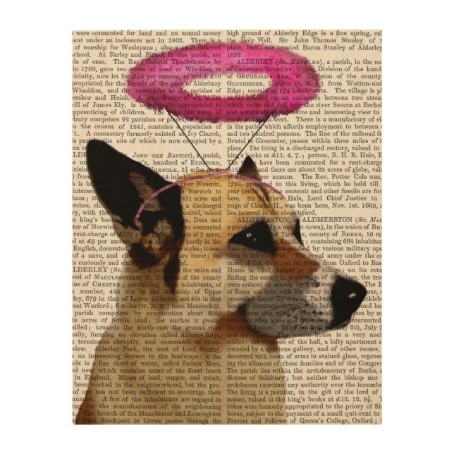 German Shepherd With Pink Halo Wood Wall Art (Front)