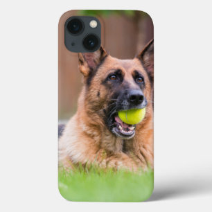 German Shepherd With Tennis Ball iPhone 13 Case