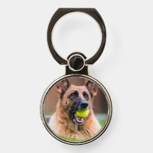 German Shepherd With Tennis Ball Phone Ring Stand