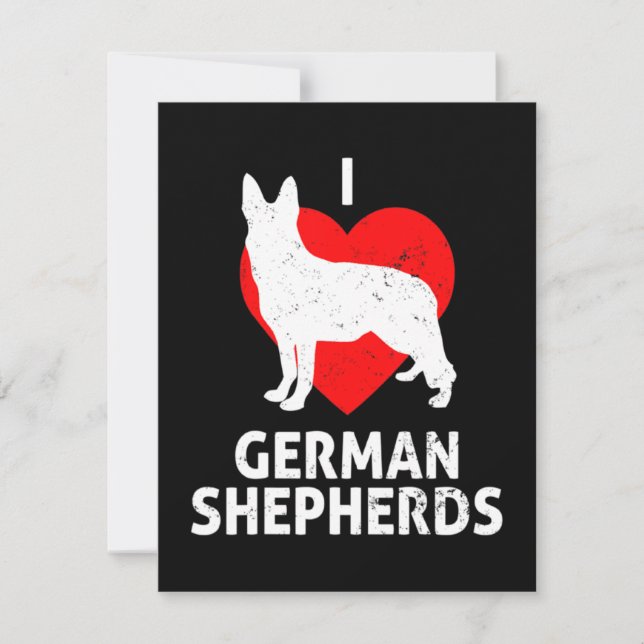 German Shepherd Wolf Dog Note Card (Front)
