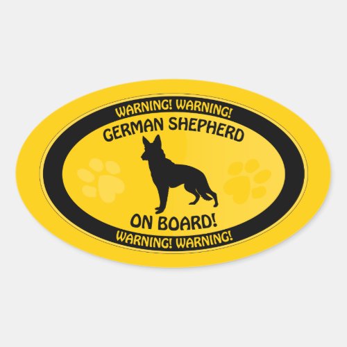 German Shepherd Xing Oval Sticker