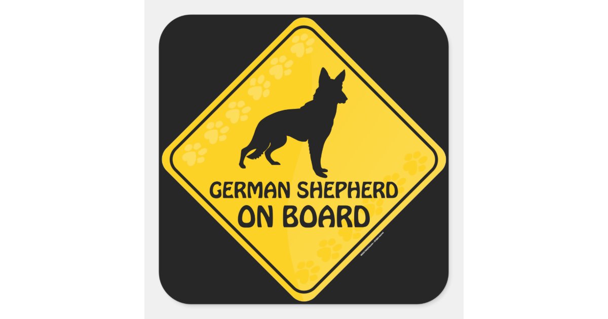 German Shepherd Xing Square Sticker | Zazzle