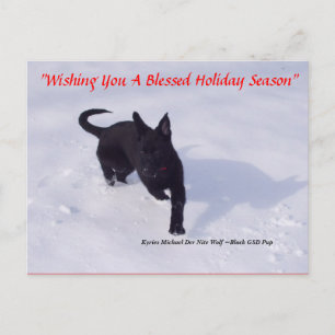 German Shepherd xmas postcard