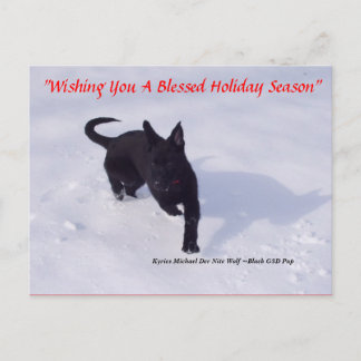 German Shepherd xmas postcard