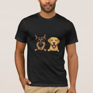 German Shepherd & Yellow Lab Best Friends T-Shirt