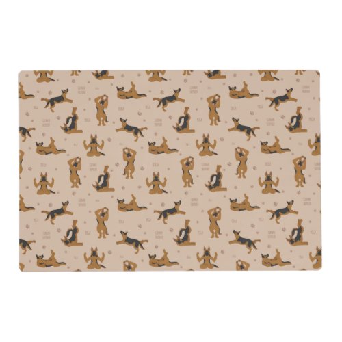 German Shepherd Yoga Laminated Placemat