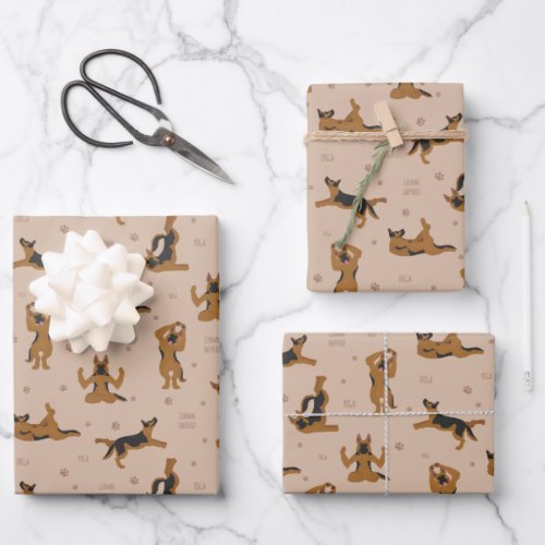 German Shepherd Yoga Wrapping Paper Sheets